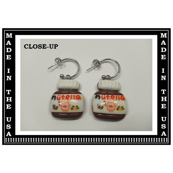 6/$10 Condiment Nutella Mustard Interchangeable Charm Earrings-6 Pairs in Set - Picture 2 of 5